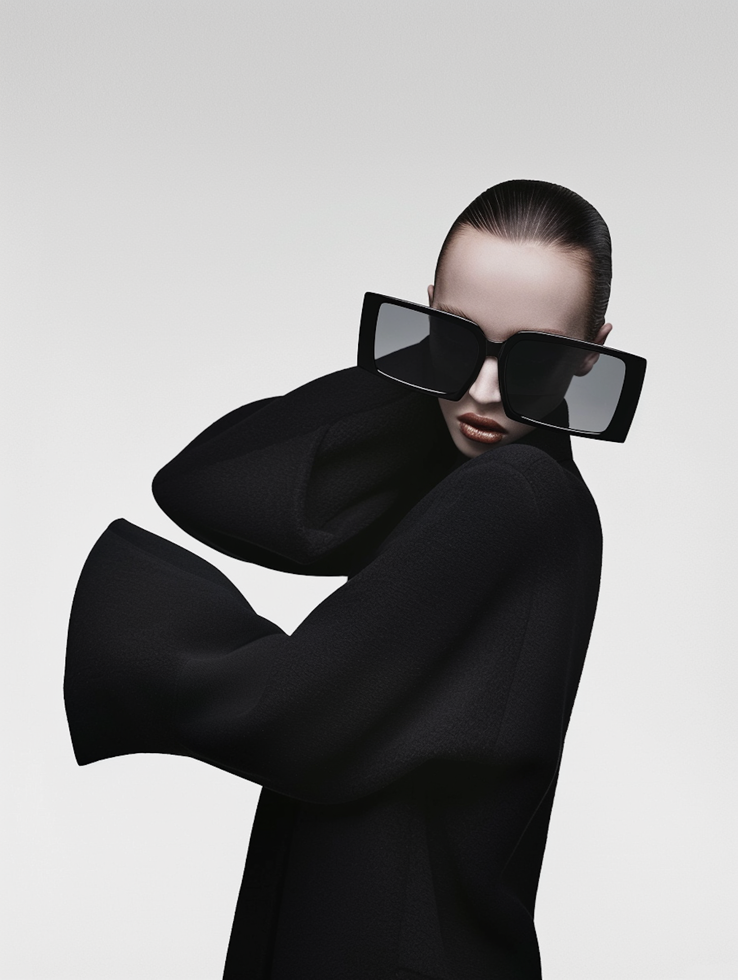 Fashion Portrait with Oversized Sunglasses