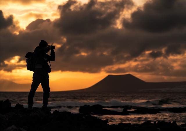 Solitary Photographer at Dusk