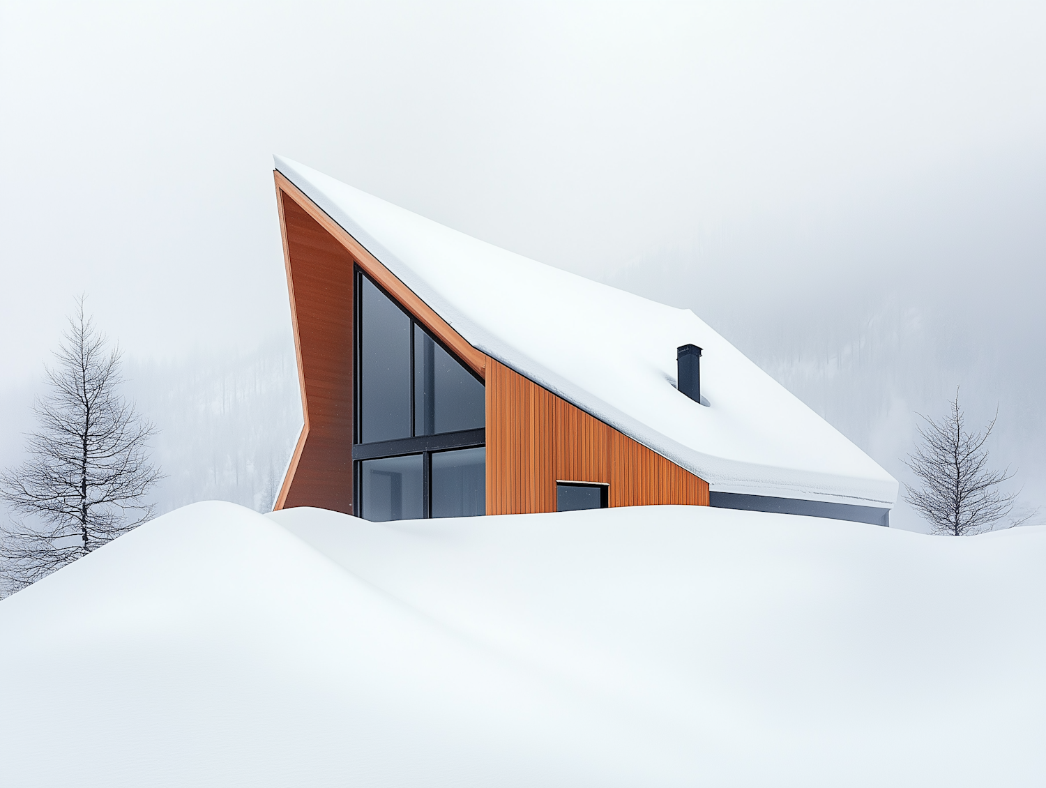 Modern House in Winter