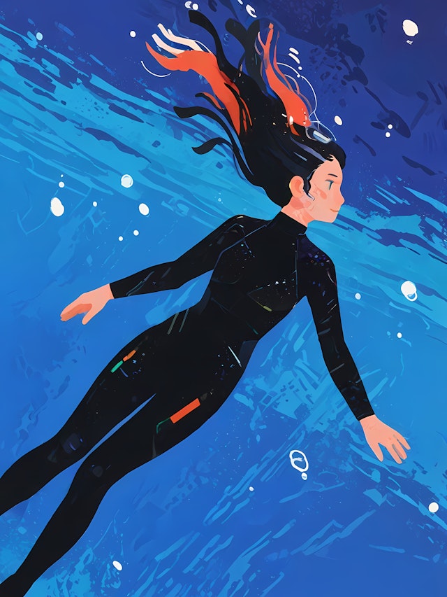 Underwater Swimmer Art