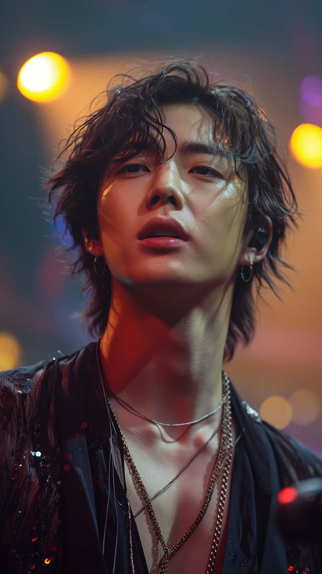 Intense Close-Up Portrait of Young Man