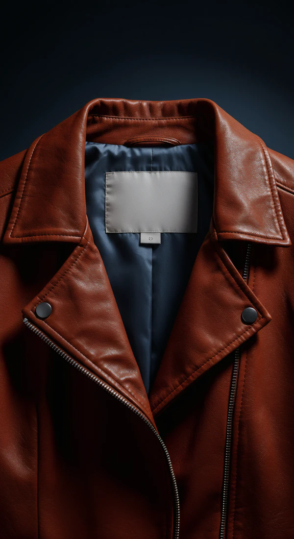 Brown Leather Jacket Close-Up