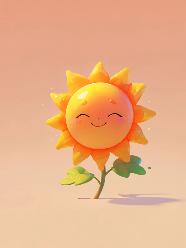 Smiling Sunflower Art