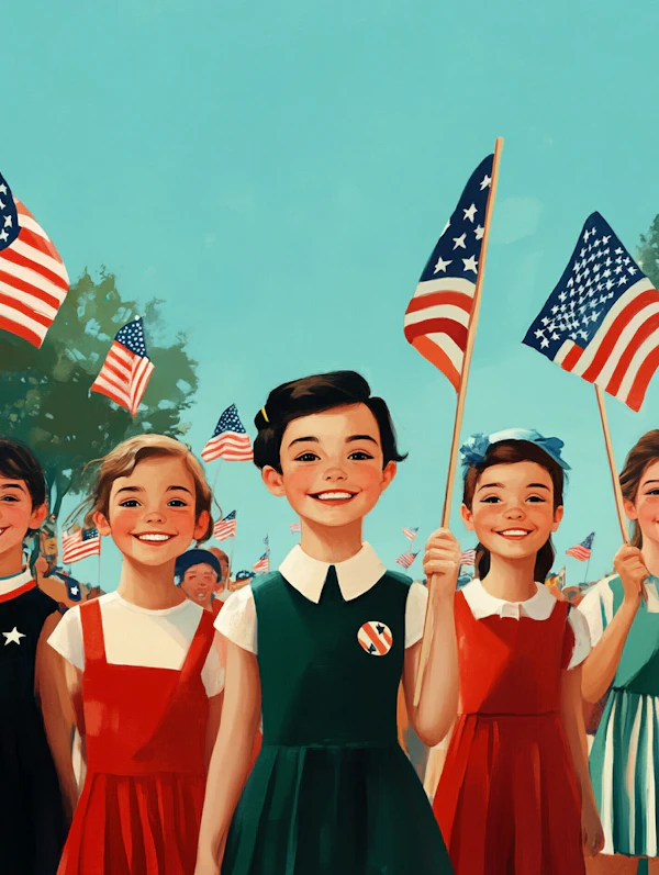 Children with Flags