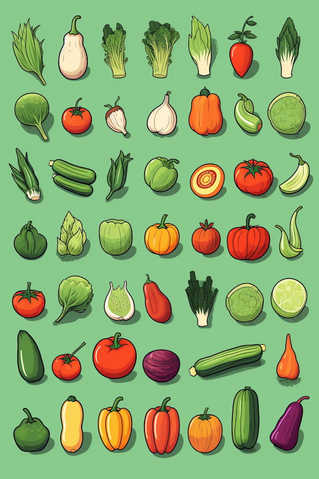 Colorful Vegetable Grid