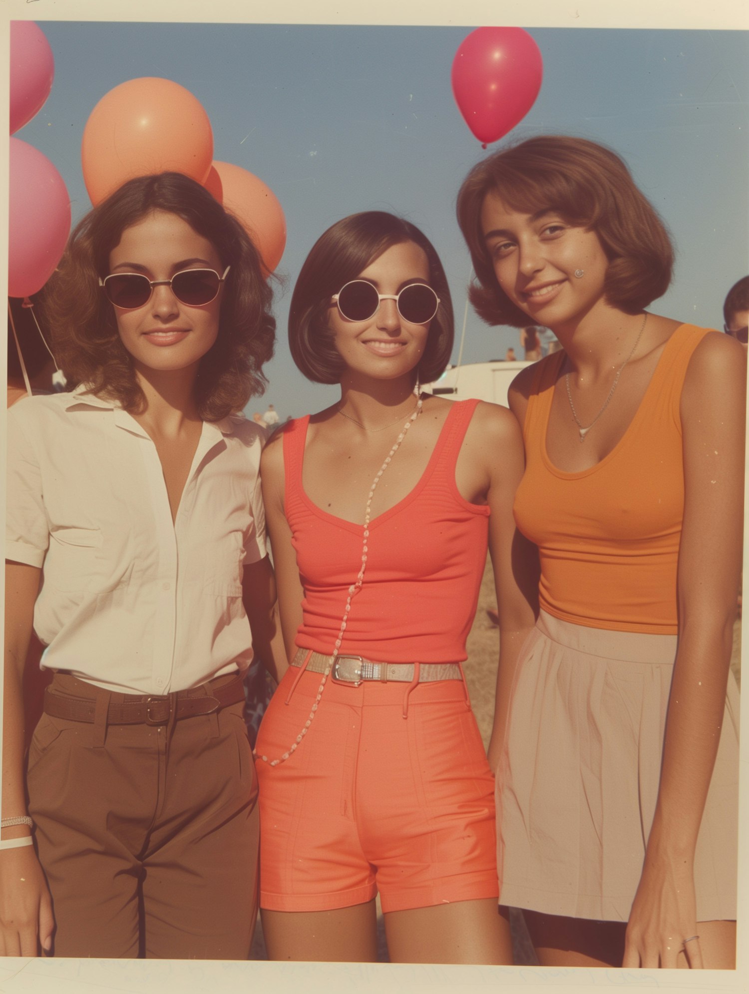 1970s Style Women Sharing a Festive Moment