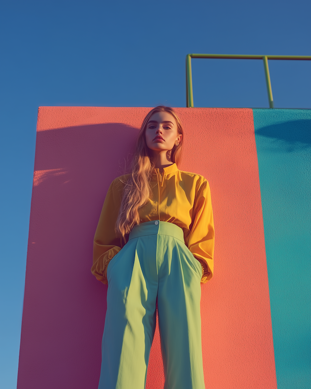 Colorful Portrait of a Young Woman