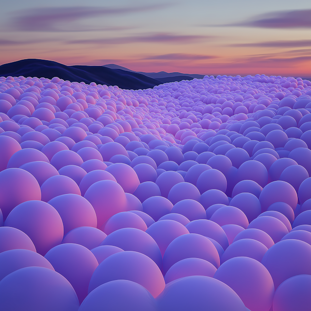 Surreal Spherical Landscape at Twilight