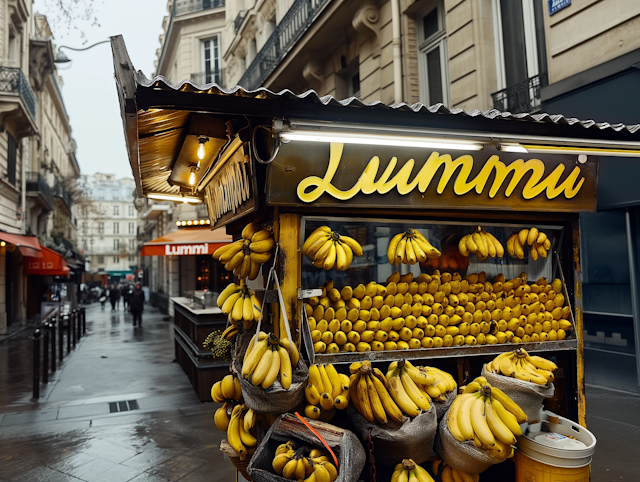 Lummi Banana Stand at Night