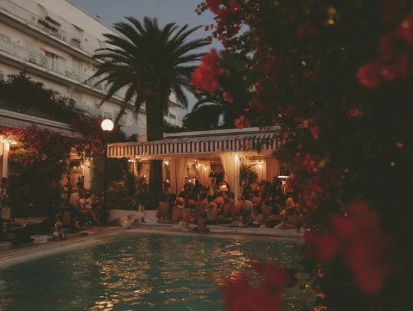 Evening Poolside Gathering