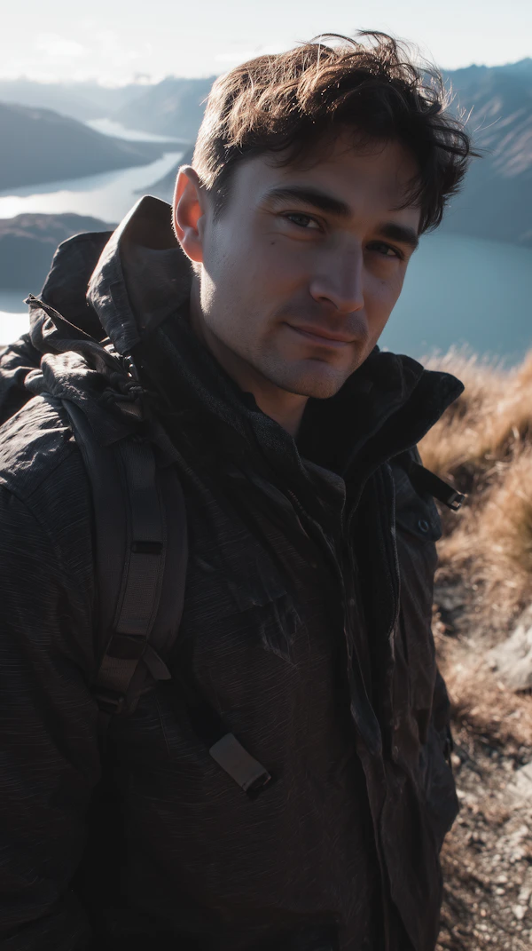 Man in Mountain Landscape