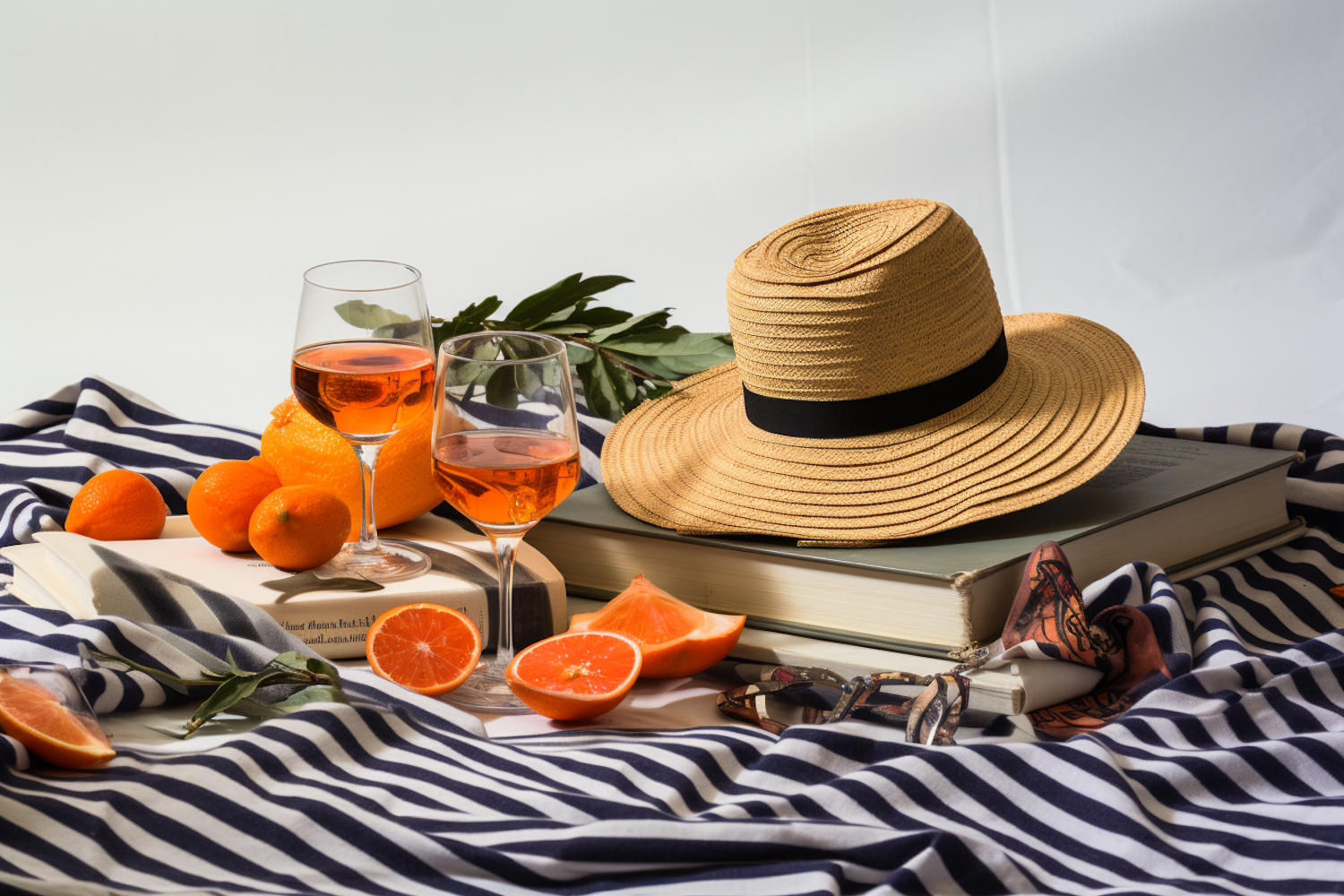 Siesta Still Life with Citrus and Rosé