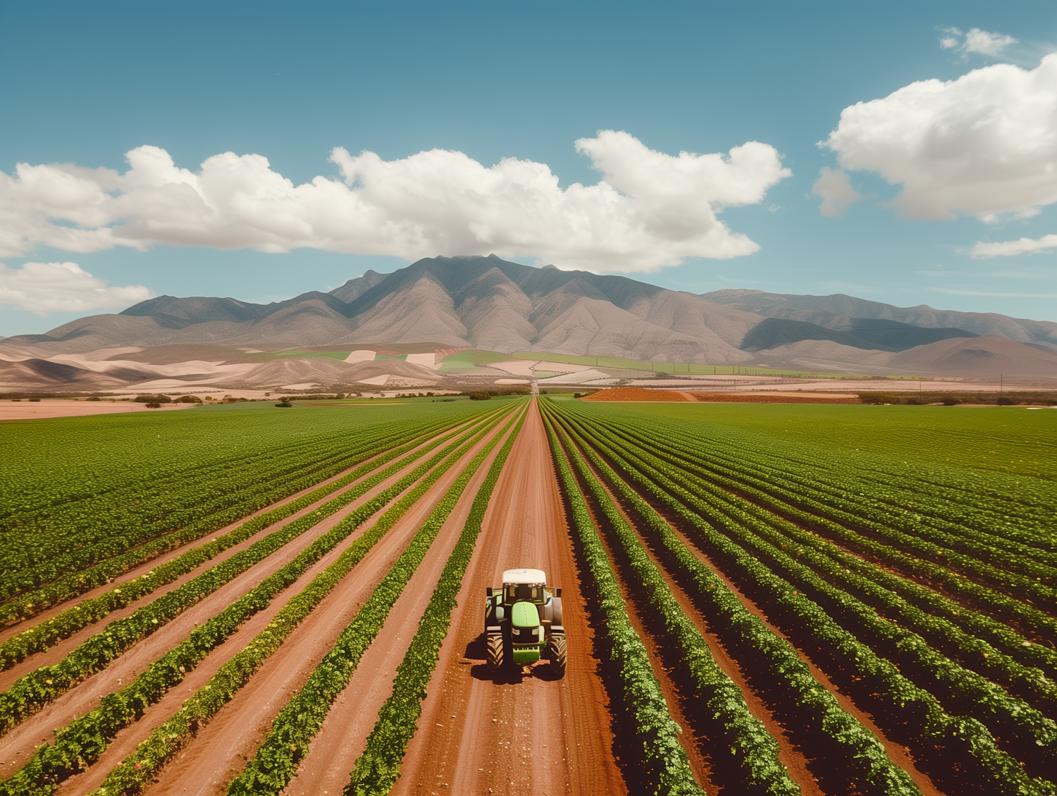 Agricultural Landscape with Tractor