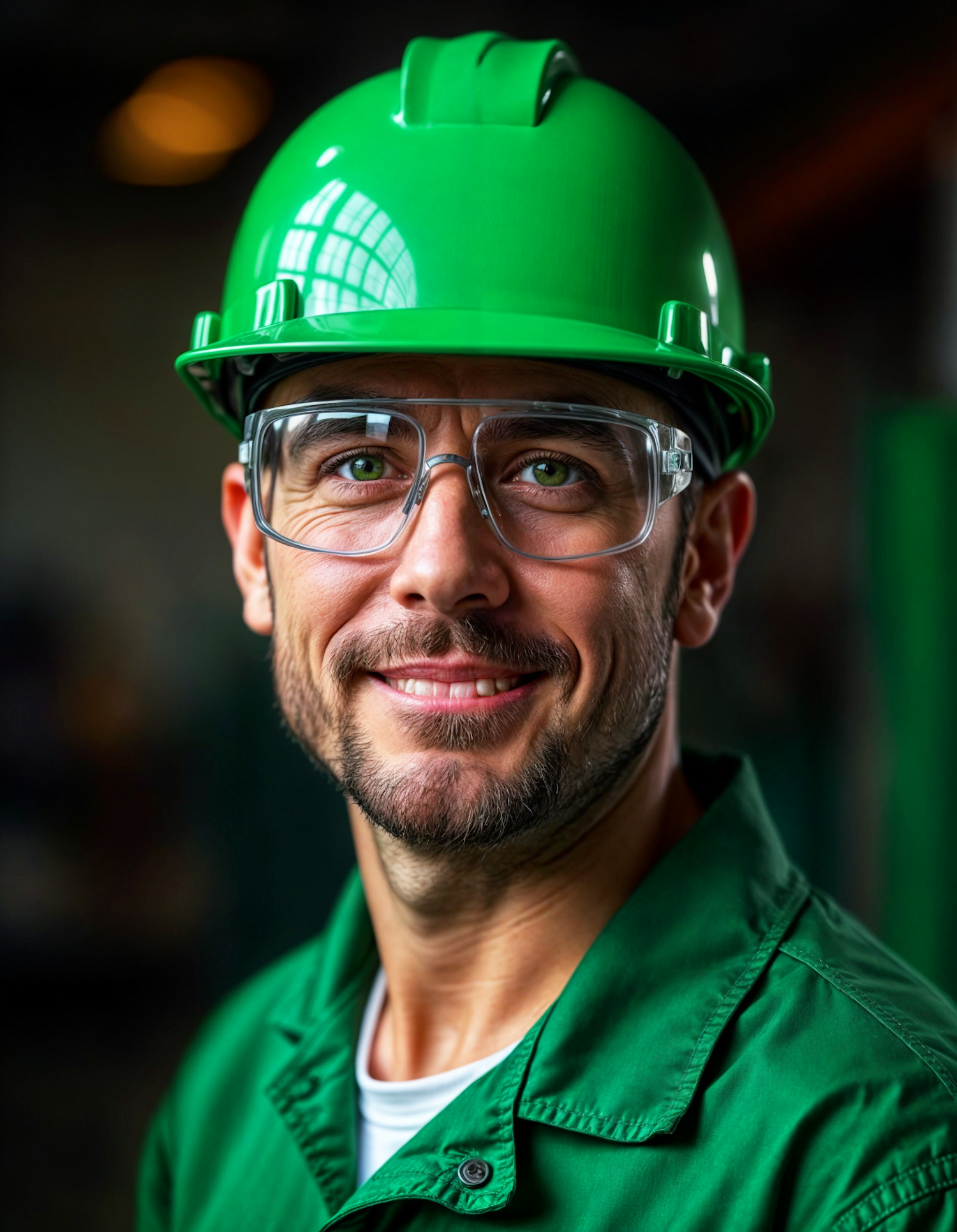 Man in Green Work Attire