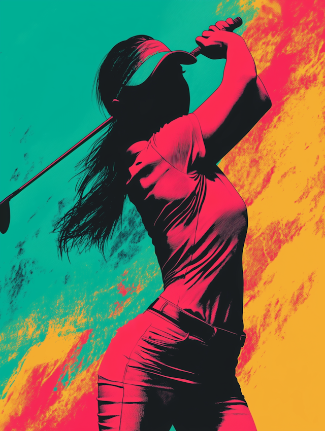 Dynamic Golfer Silhouette