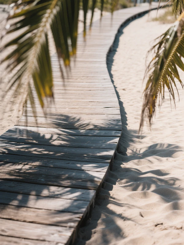 Serene Beach Boardwalk