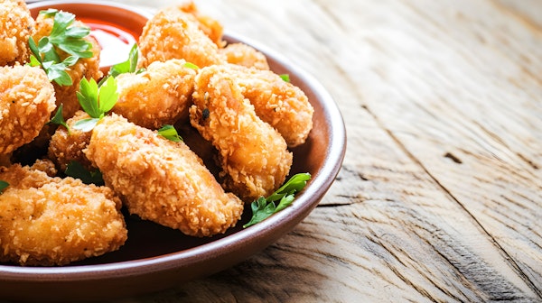 Crispy Chicken Nuggets on Wooden Table