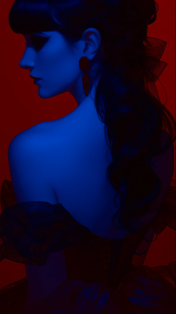 Elegant Blue Portrait