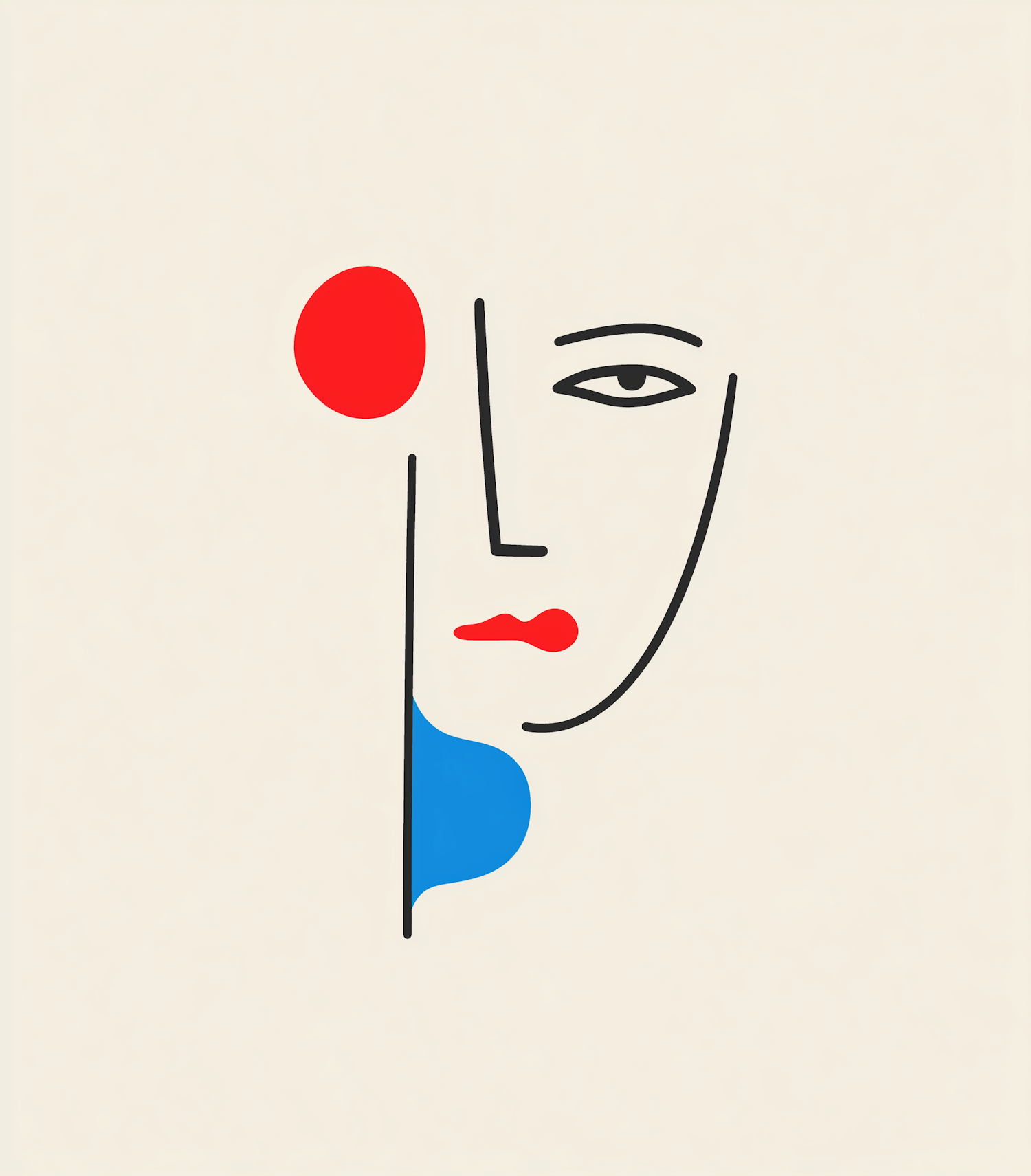 Minimalist Abstract Face Illustration