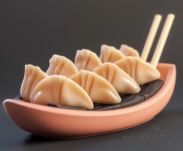 Asian Cuisine Dumplings Presentation