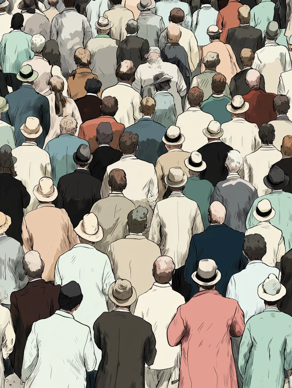 Vintage Crowd Illustration
