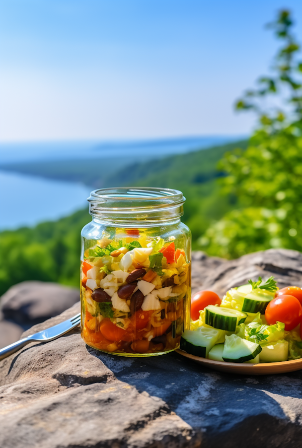 Sunny Day Layered Salad Jar with a Scenic View