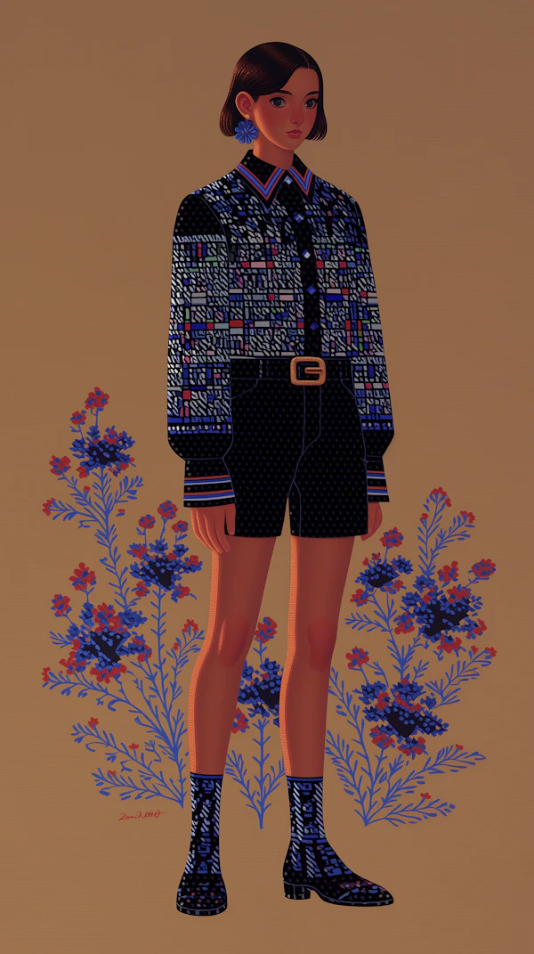 Patterned Outfit Portrait