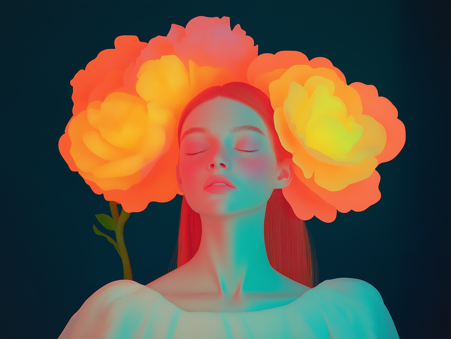 Serene Floral Portrait