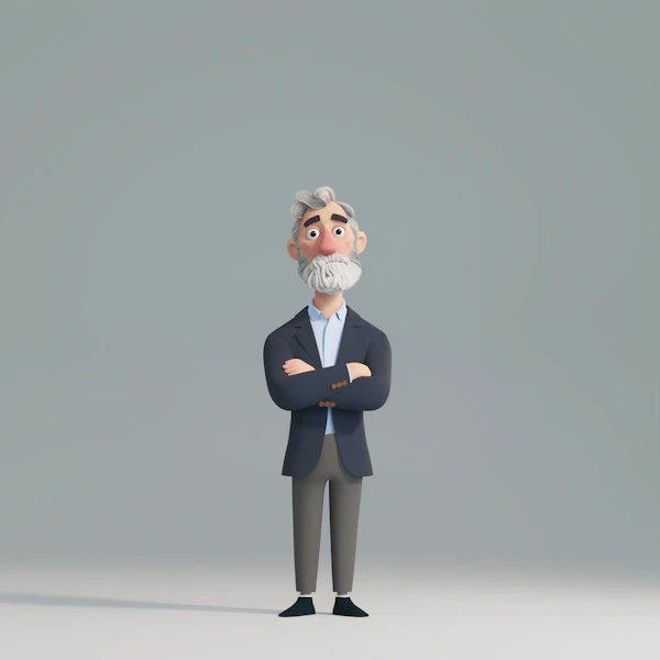 Elderly Cartoon Character