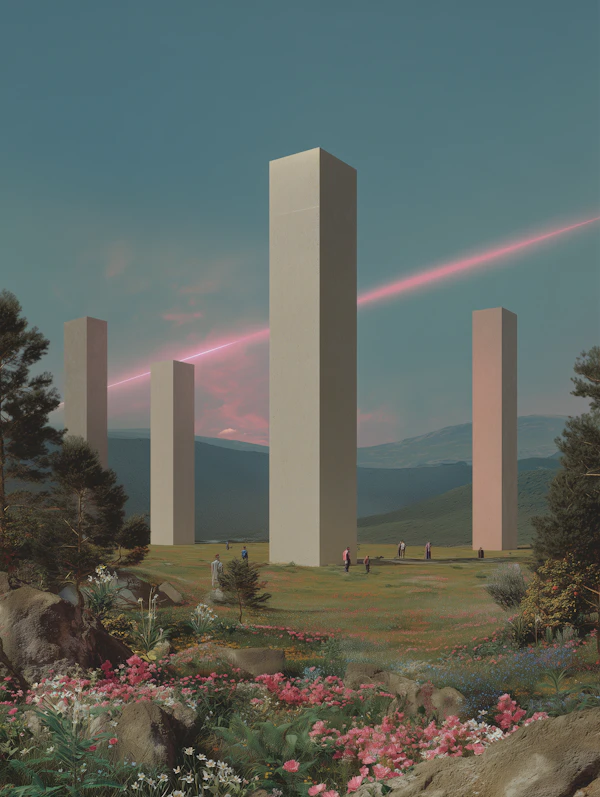 Surreal Monolith Landscape