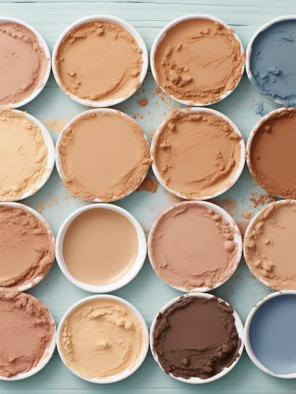 Spectrum of Beauty: Cosmetic Powder Compacts Array