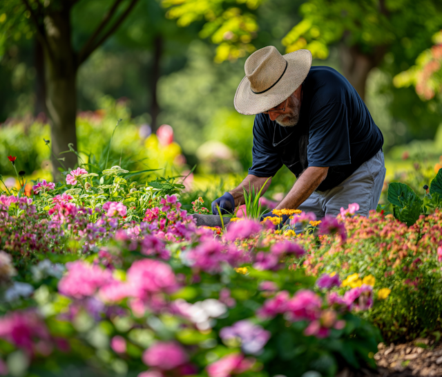 Elderly Man Gardening