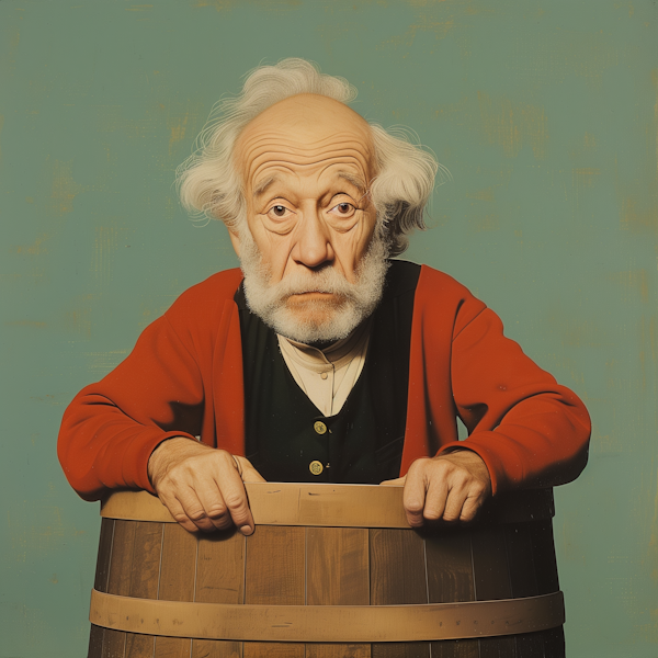 Man in a barrel