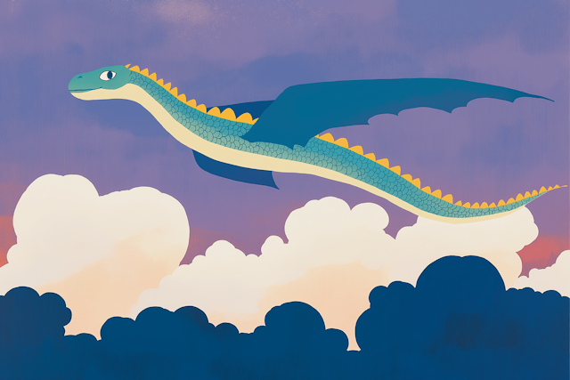 Stylized Dragon in Dreamy Sky