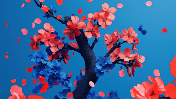 Blossoms on Blue