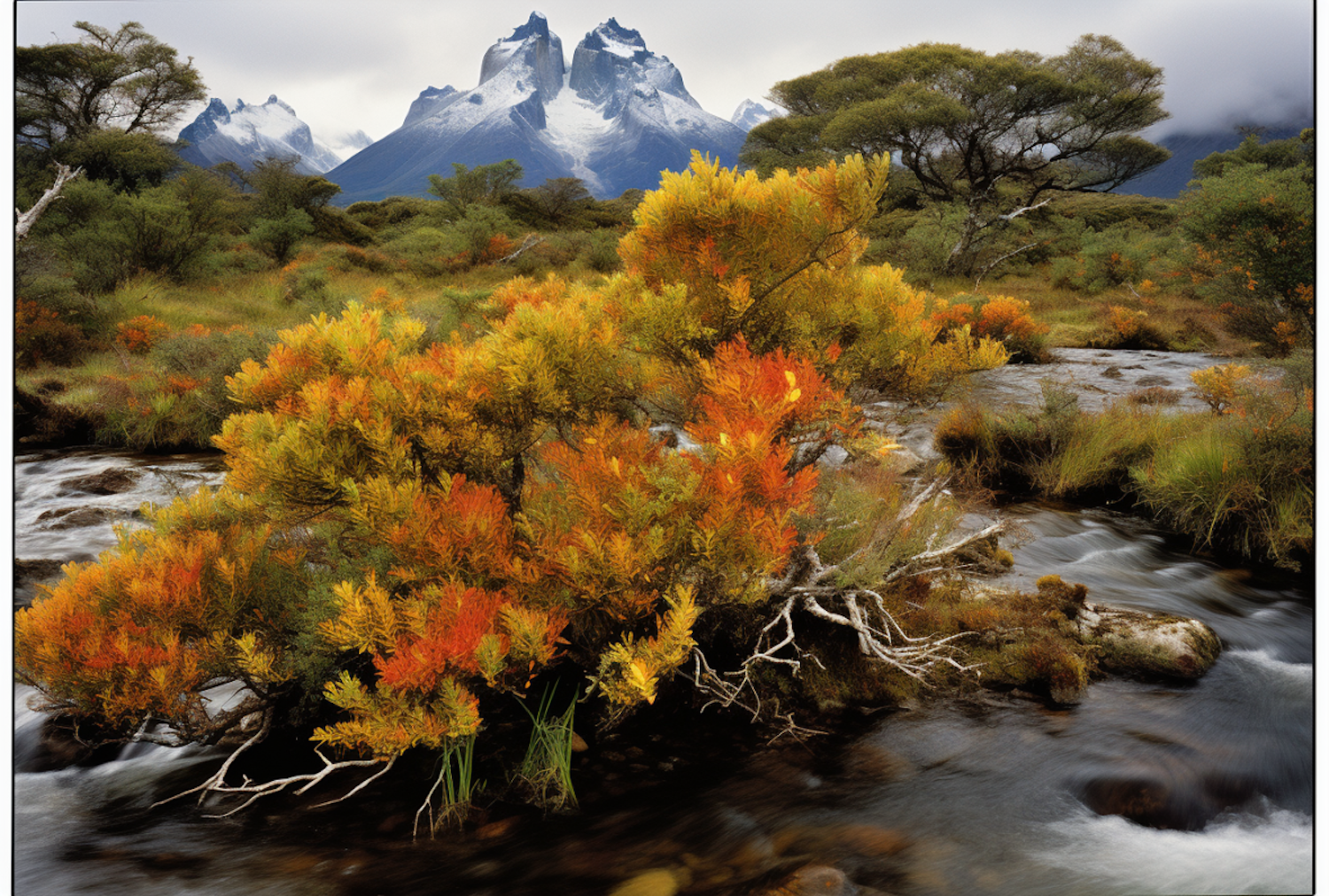 Autumn Tranquility by the Alpine River