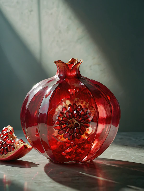 Glass Pomegranate Sculpture