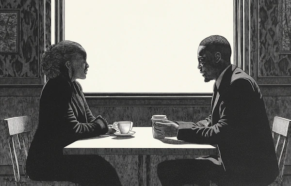 Serious Conversation at a Cafe