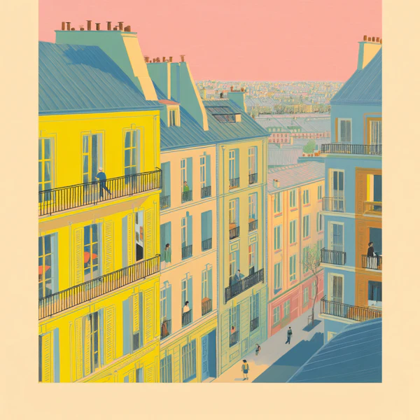 Parisian Street Sunset