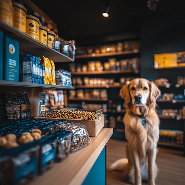 Golden Retriever in Pet Store