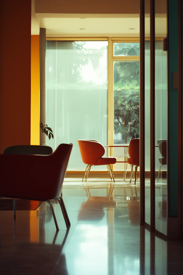 Modern Interior with Orange Chairs
