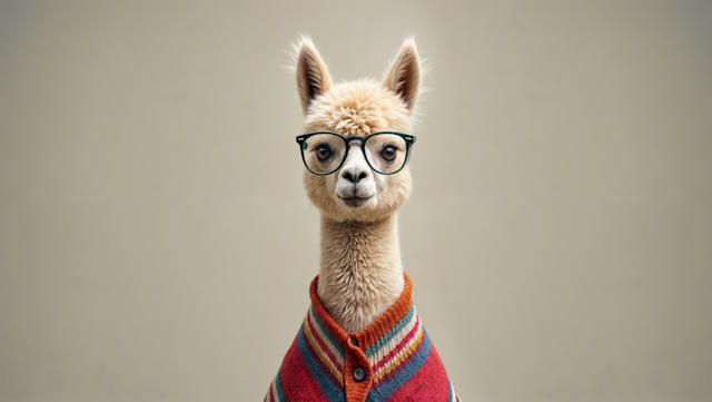 Stylish Llama Portrait