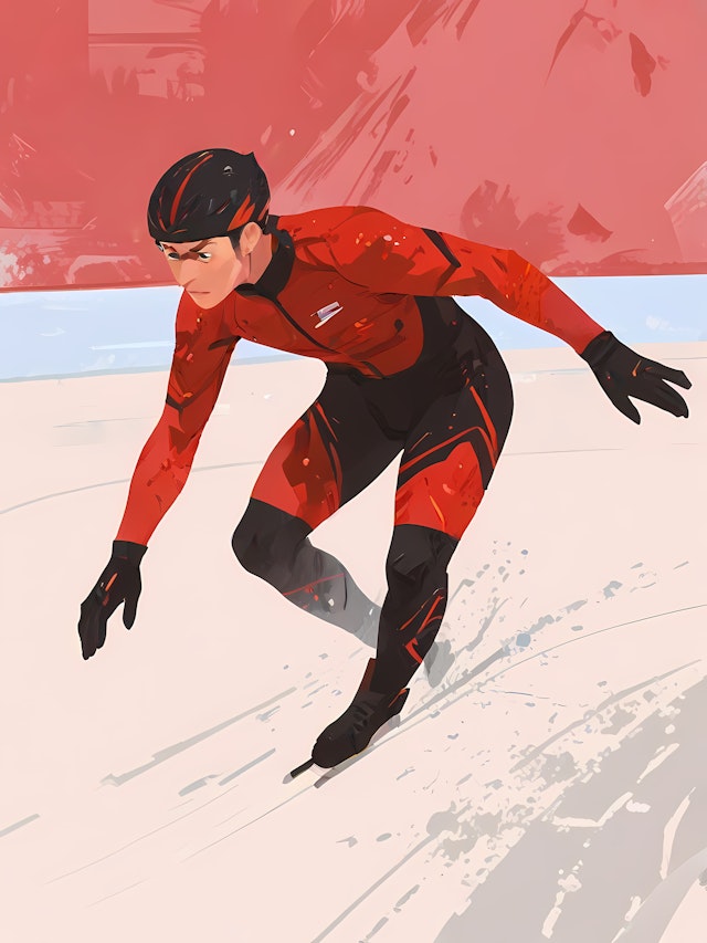 Speed Skater in Action