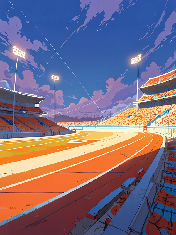 Vibrant Stadium at Dawn