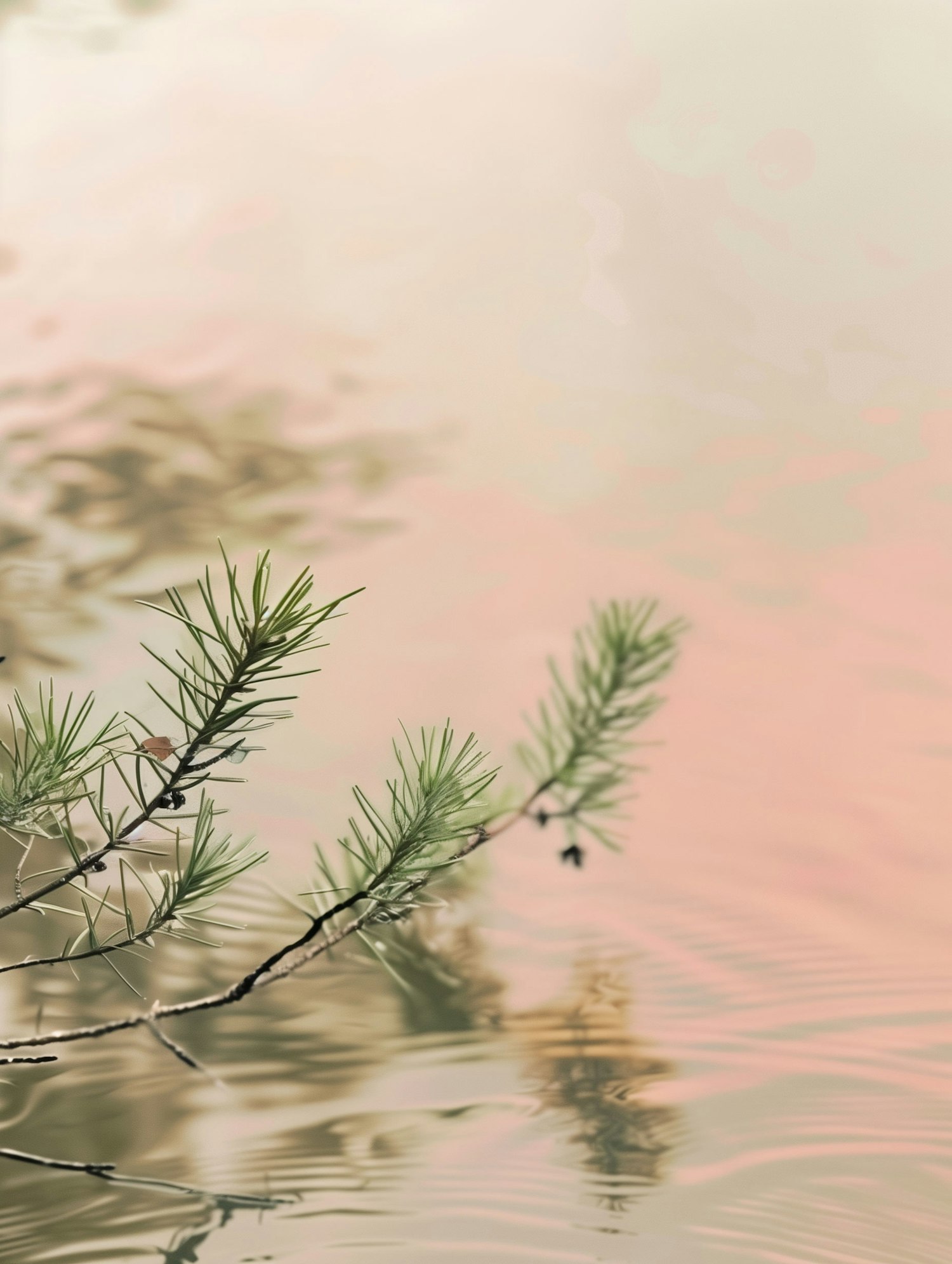 Serene Nature Scene with Pine Branches