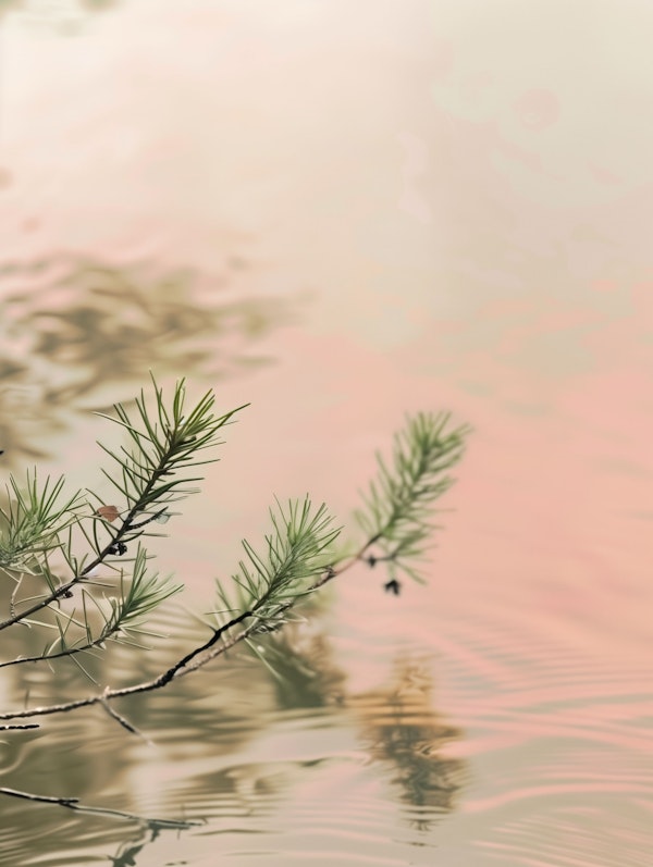 Serene Nature Scene with Pine Branches