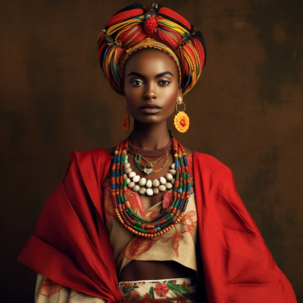 Portrait of Woman in Traditional Attire