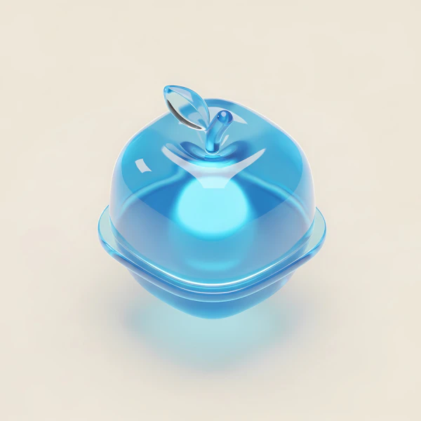 Translucent Blue Apple