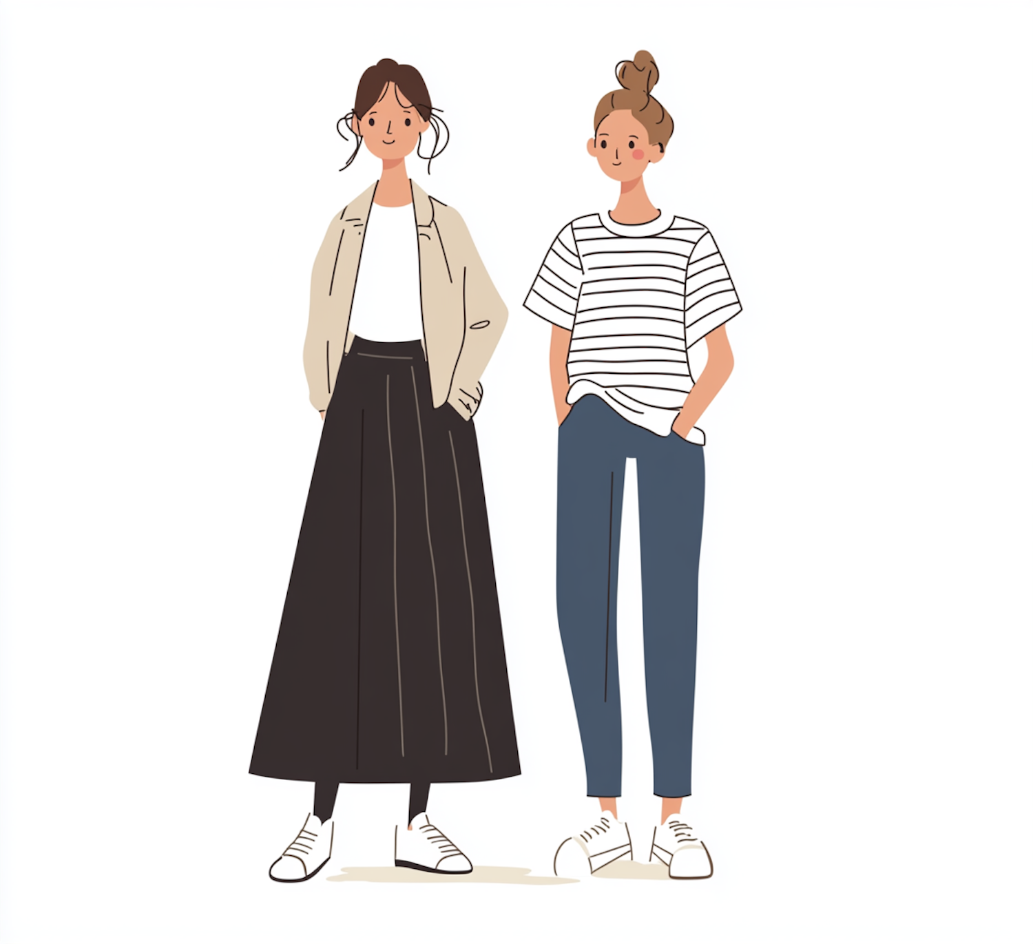 Illustration of Two Female Friends