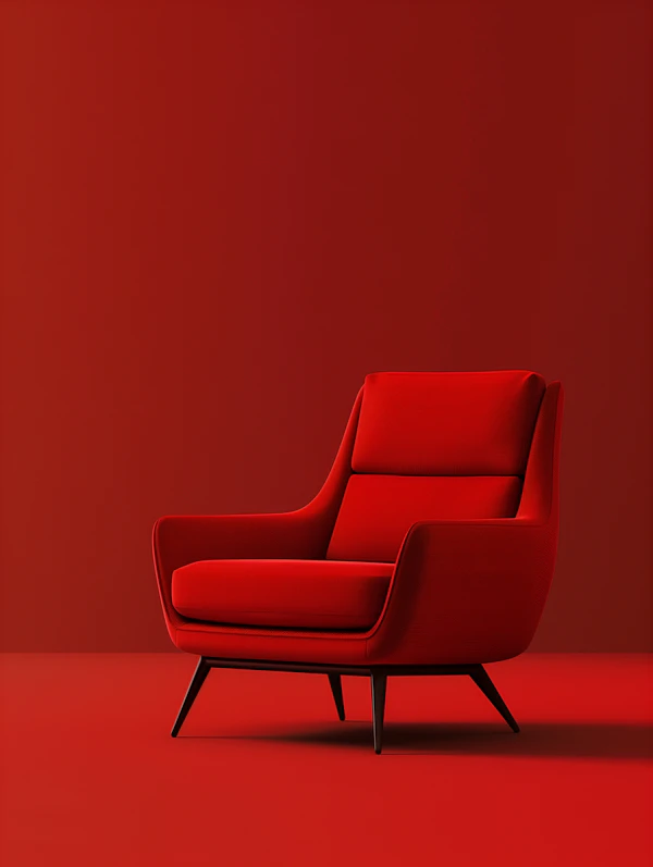 Modern Red Armchair